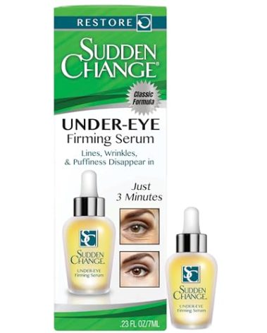 Sudden Change Instant Under-Eye Firming Serum - (Classic Formula) Under-Eye Bags Treatment for Puffiness, Lines, & Wrinkles - Wear With or Without Makeup - 3 Minute Results (0.23 oz)