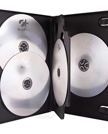 AcePlus Multi 5-Disc DVD Cases in 14mm Standard Thickness with Inner Hinge Tray (10-Pack)