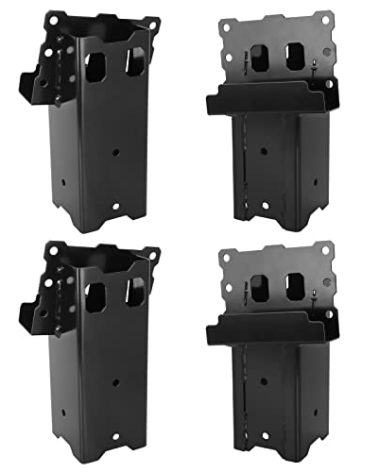 Highwild Platform Brackets Multi-Use 4x4 Compound Angle Brackets for Deer Stand, Hunting Blinds, Observation Decks & Outdoor Platforms - Set of 4 - Black.