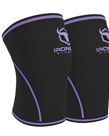 Knee Sleeves 7mm (1 Pair) - High Performance Knee Sleeve Support For Weight Lifting, Cross Training & Powerlifting - Best Knee Wraps & Straps Compression - For Men and Women (Black/Purple, Small)