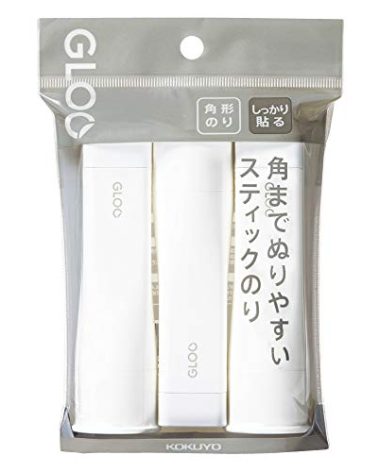Kokuyo Gloo Square Glue Sticks, Strong Adhesive Sticks for Cardboard or Thicker Paper, Middle Size, 10 Grams, Pack of 3, Japan Import (TA-G302-3P)