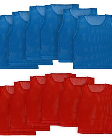 Athllete Youth Athletic Pinnies - LITEMESH Mesh Practice Jerseys, Soccer Pennies for Sports, 12 Pack