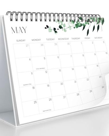 Aesthetic Desk Calendar 2025 - Runs until June 2026 - Beautiful Small Flip Desktop Calendar for Easy Organizing