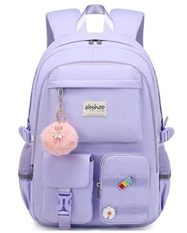 abshoo Big Student Laptop Backpack For College Women Middle High School Teen Girls Bookbag Travel Daypack (Purple)