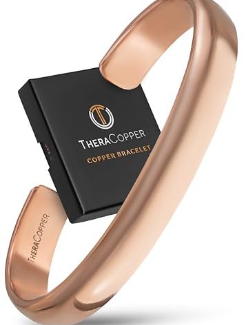 TheraCopper Copper Bracelet for Men & Women — 100% Pure Copper Bracelets — Raw, Solid & Uncoated Authentic Handmade Tibetan Bracelet Cuff Bangles (Plain)