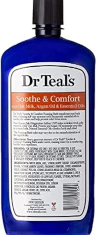 Dr Teal's Foaming Bath with Pure Epsom Salt, Soothe & Comfort with Oat Milk & Argan Oil, 34 fl oz