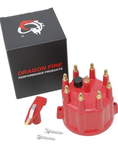 DRAGON FIRE PERFORMANCE Heavy Duty Distributor Cap and Rotor Set Compatible Replacement With 1992-2003 Dodge B1500 B2500 Dakota Durango Ram 1500 2500 3500 5.2L 5.9L V8 4740339AB Oem Fit CAP1049-DF
