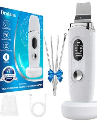 Skin Scrubber Face Skin Spatula Facial Scrubber Spatula Blackhead Remover Tools with 4 Modes, LCD Display, Waterproof
