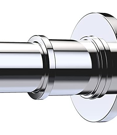 BRIOFOX Industrial Shower Curtain Rod - Never Rust Non-Slip 43-72 Inch 304 Stainless Steel, Chrome