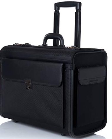 Alpine Swiss Rolling 17" Laptop Briefcase on Wheels Attache Lawyers Case Legal Size Black
