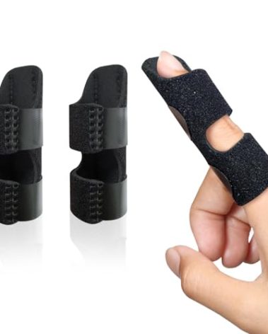 Bozenu Finger Splint, Universal Trigger Finger Brace for Broken/Arthritis Pain and Sprain Relief, Splints for Middle, Index, Ring (2 Pack,Black)