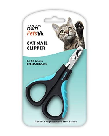 Cat Nail Clipper by H&H Pets - Professional Sharp Stainless Steel Claw Clipper Trimmer with Sturdy Non Slip Handles - for Small Animal & Cats Nail Cutter