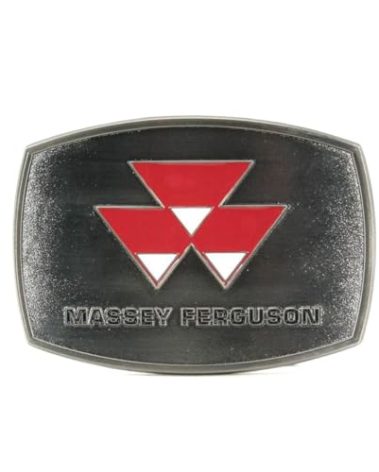 Spec Cast Massey Ferguson Logo Brushed Pewter Metal Belt Buckle 03099
