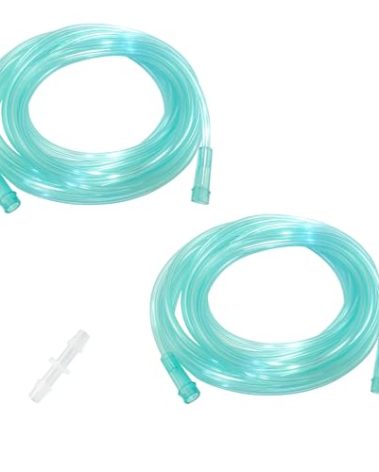 Oxygen Tubing, 16.4 ft, 2 Pack, Green, Crush Resistant with Connectors