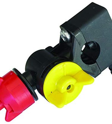 Fimco 7771884 (OEM# 5275123) Wet Boom Polyacetal Center Nozzle Assembly, 4' Coverage, 1/2" Hose Inlet, Built-In Shut-Off Valves, Built-In Swivel, Fits 5100316 Stainless Steel Tube, 3-5/8" x 6-5/8"