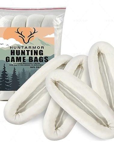 HUNTARMOR Elk Game Bags Hunting Meat: 4-Pack Reusable Meat Game Bags, 48-Inch Game Deer, Antelope and Sheep Bags, Rolled Heavy Duty Quarter Bags, Big Game Bags for Elk, Caribou, Deer