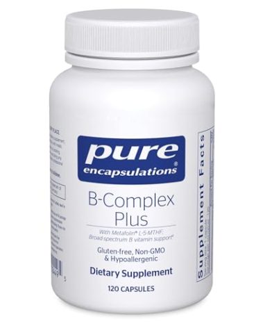 Pure Encapsulations B-Complex Plus - B Vitamins Supplement to Support Neurological Health, Cardiovascular Health, Energy Levels & Nervous System Support* - with Vitamin B12 & More - 120 Capsules