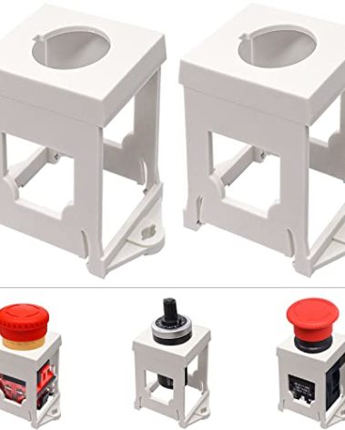 Taiss 2pcs Push Button Switch DIN Rail Mounting Bracket for Pushbuttons 22mm Diameter,Potentiometer DIN Rail Mounting Adapter (Special Attention Does not Include switches)