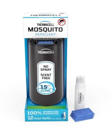 Thermacell Patio Shield Mosquito Repeller; Highly Effective Mosquito Repellent for Patio; No Candles or Flames, DEET-Free, Scent-Free, Bug Spray Alternative; Includes 12-Hour Refill