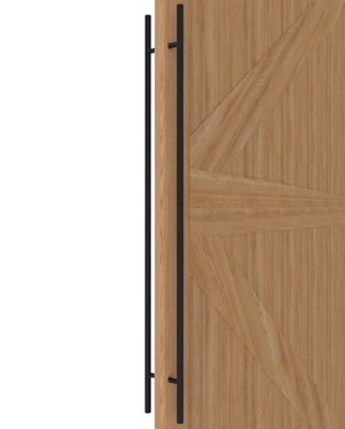 LVYIHAN Matte Black Round Barn Door Handles 12"/24"/36"/48"/59'', Pull Push Long French Door Handle Double Sided, Large Front Exterior Shower Door Pull Handles