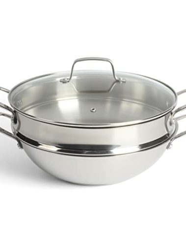 Martha Stewart Castelle 12" 18/8 Stainless Steel Induction Safe Multi-Purpose Essential Pan w/Steamer