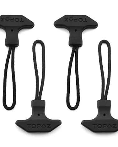 DGHAOP 4pcs T-Shaped TPU Zipper Puller - Black Zipper Pull Cord for Travel Bag, Suitcase, Backpack