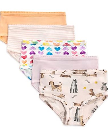 Burt's Bees Baby Toddler Girls' Underwear, Organic Cotton Panties, Tag-Free Comfort Briefs, Pack of 5