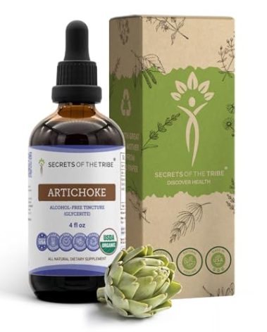 Secrets of the Tribe Artichoke USDA Organic | Alcohol-Free Extract, High-Potency Herbal Drops | Made from 100% Certified Organic Artichoke (Cynara scolymus) Dried Leaf 4 oz