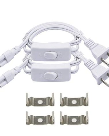SinLoon UL-LP Certification 18AWG T5 T8 LED Wire Connector Power Cord LED Tube Power Extension Cord with on/Off Swith US Plug for LED T5 T8 Light Tube Integrated Extension Cable (2-Pack 3.3FT SW)