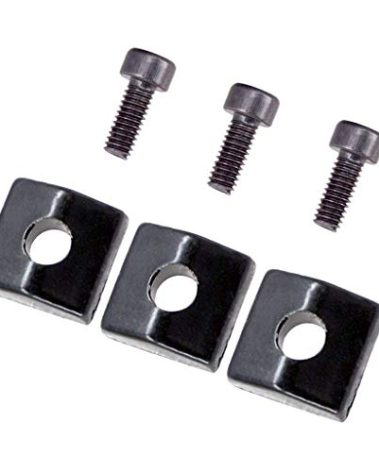 3 Pieces Locking Nut Block and Screws Guitar Cap Suitable for Tremolo Bridge Replacement Part (Black)