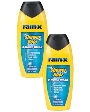 Rain-X 630544 X-Treme Clean Shower Door Cleaner, 12 Fl. Oz, Formulated To Glass Doors - Removes Soap Scum, Dirt, Hard Water Build-up, Calcium, Lime & Rust Stains (Pack of 2)