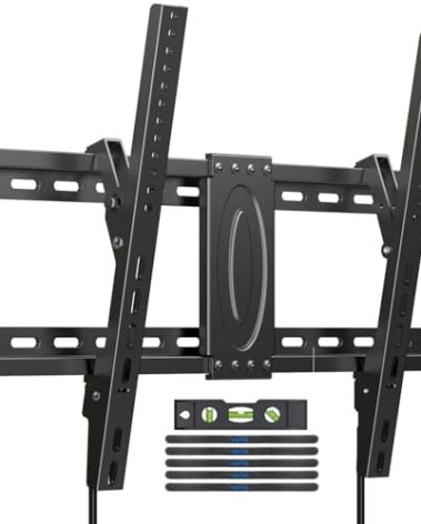 Suptek Tilt TV Wall Mount Bracket for Most 37-82 inch TV, Universal Mount with Max 600x400mm VESA and 132lbs Loading Capacity, Fits Studs 24" Apart, Low Profile with Magnetic Bubble Level (MT5082)