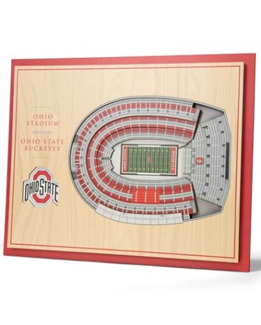 YouTheFan NCAA Ohio State Buckeyes 5-Layer StadiumView 3D Wall Art - Ohio Stadium, 13.00" x 17.00"