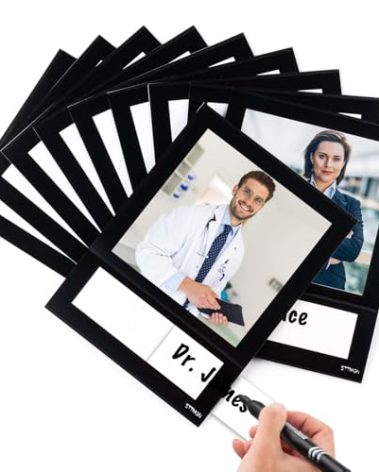 STTMGN Magnetic Picture Frame 4X4 with ID Identification Tags-Name,Square Magnet Photo Pockets,For Employee Recognition Wall (With signature area),Thoughtful Gift for Friend's Lockers-10 Packs