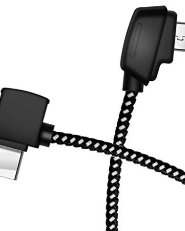 Hanatora Micro-AB to USB C 8.14 Inch Remote Controller Cable for DJI Mavic Mini, Mini SE & Mavic 2 Pro/Zoom, Air, Pro Platinum; OTG Nylon Braided Type C Tablet Data Cord (Type-C Connector)