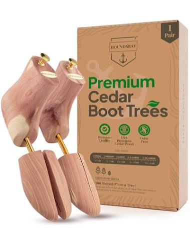 HOUNDSBAY Boot Trees, Cedar Boot Tree for Men, Shoe Tree for Boots, Boot Stretcher & Shaper (Pack of 1)