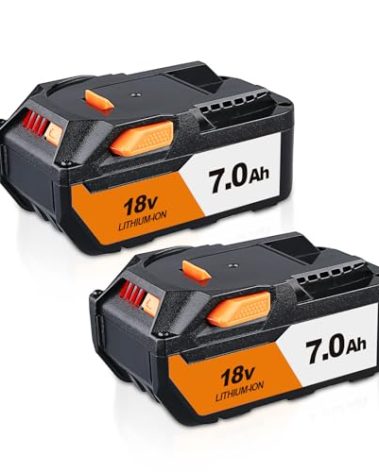 GROWFEAT 2Pack 7.0Ah Compatible with Ridgid 18V Battery Replacement for Ridgid Battery Li-ion 18V R840087 R840086 R840085 R840083 R840089 AC840085 AC840086 AC840087P AC840089