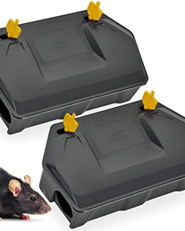 Rat Bait Station Outdoor Rodent Trap with Key Eliminates Rats Fast. Keeps Children and Pets Safe Indoor Outdoor 2 Pack (Bait not Included)