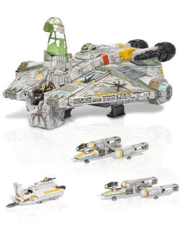 Star Wars™ Micro Galaxy Squadron Ghost (Secret Mission) - 15-Inch Vehicle with Three Additional Vehicles Plus Ten Micro Figures Accessories