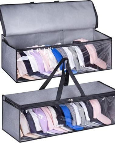 KIMBORA 2 PCS Wide Hat Storage for Baseball Caps Organizer with 2 Sturdy Handles Hat Racks Holder Grey Capbox Stackable for Home Travel