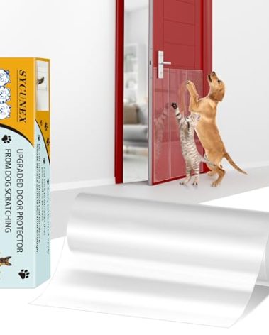 Enhanced Door Protector: Thick Clear Heavy-Duty Anti-Scratch Guard - Flexible Pet Scratch Shield for Doors, Furniture, Windows, and Walls, Easy to Install and Clean (9.4" W x 118" L)