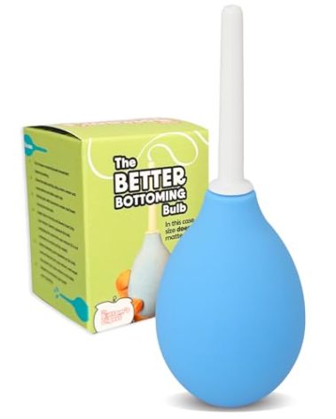 Bottom’s Digest Enema Bulb 3.0-oz Anal Douche with Easy-Clean 6-cm White Tip for Men & Women