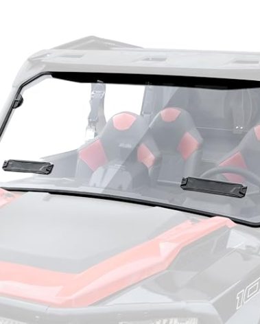 SAUTVS Front Full Windshield for Polaris General 1000/General XP 1000/4 2016-2025, Clear Hard Coat Scratch-Resistant Poly Vented Front Windshield Accessories, Replace #‎2884337