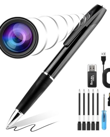 GNLHZO 1080P Mini Pen with Video- One Button Surveillance, 64GB Nany Camera Invisible Body Cam, Taking Photo Ideal for Home Security