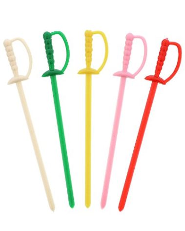 Royal 3.25 Inch Assorted Plastic Sword Picks, Case of 10,000