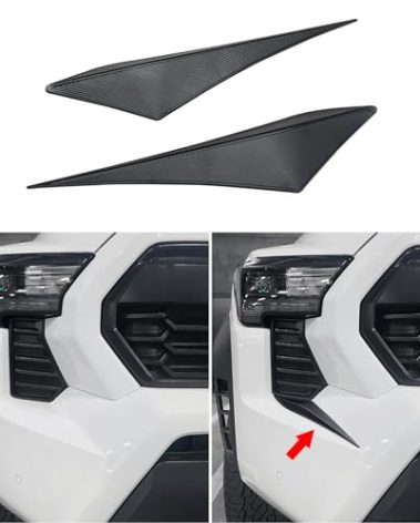 Front Side Grille Patch Decor Compatible with 2024 2025 Toyota Tacoma - Enhances Truck's Style Custom Fit 4th Gen Tacoma Accessories Front Headlight Grille Decals Durable ABS Material (Black Texture)