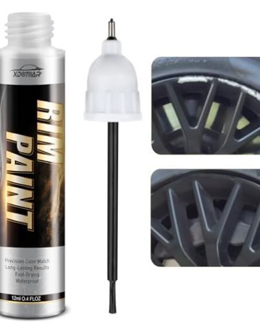 Gloss Black Rim Touch Up Paint, Efficient Car Alloy Wheel Scratch Repair Kit, Quick and Easy Remover Curb Rash, Universal and Color Accurate, Long lasting, Resists Water, Uv Rays