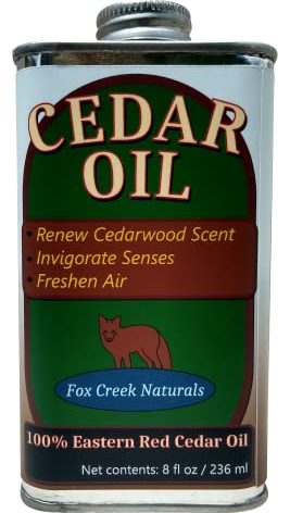 8oz Cedar Oil Can - Essential Eastern Red Cedar Wood (juniperus virginiana) Oil - Fox Creek Cedar Oil