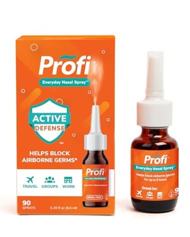 Profi™ Everyday Nasal Spray - Helps Defend Against Airborne Germs and Allergies, Lasts Up to 8 Hours, Advanced Nasal Spray for Air Travel, Work, Conferences & Indoor Gatherings - 90 Sprays, 0.29 FL OZ
