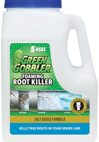 Green Gobbler, FOAMING Root Killer | Kills Tree Roots in Pipes & Sewer Lines | Contains No Copper Sulfate | Safe for Pipes and Septic - 4 USES, 10LBS